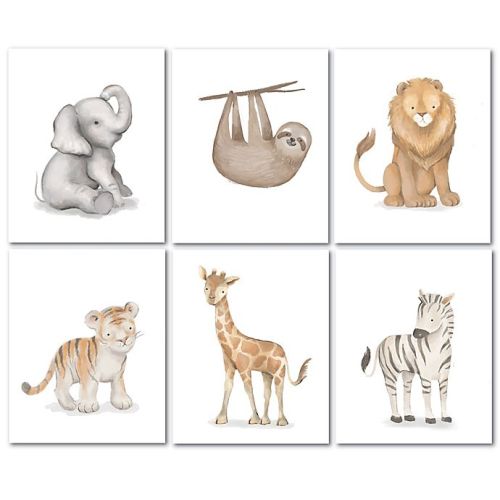 Lambs & Ivy® Watercolor Safari Jungle Unframed Wall Art (Set of 6)Lambs & Ivy® Watercolor Safari Jungle Unframed Wall Art (Set of 6)