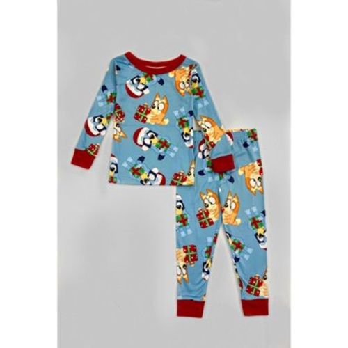 Toddler Boys' 2pc Snuggly Soft Bluey And Presents Christmas Pajama Set - Blue 3t
