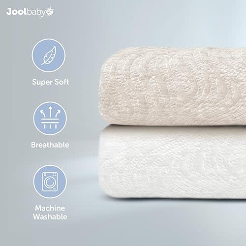 Jool Baby Changing Pad Covers (2 Pack) Soft & Comfortable, Fits Most Standard Diaper Changing Pads (Off-White & Oatmilk-Wave)