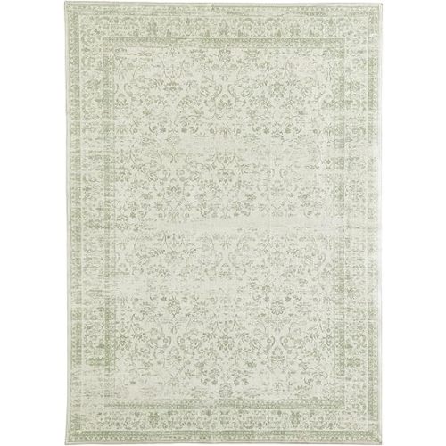 Sage Green Rug for Nursery Baby Girl,Boho Floral Washable Soft Faux Wool Cottagecore Area Rugs for Living Room Bedroom,5 x7,Light Green