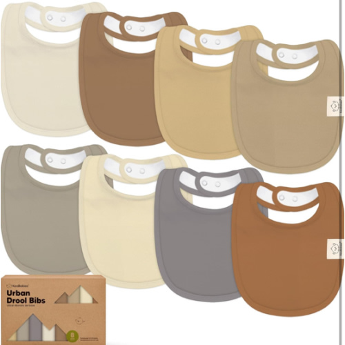 8-Pack Organic Baby Bibs for Boys, Girls - Soft Cotton Drooling and Teething Bibs for Baby Girl & Boy, Extra Absorbent, Easy to Clean & Put On for Toddler, Newborn, Infant 0-24 Months (Terracotta)