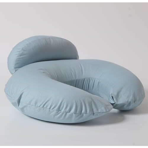 AMASKY Breast Feeding Pillows for Mom, Soft Cover with Breathable Filling, Machine Washable, Cotton, Light Grey
