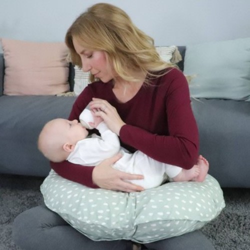 Leachco Cuddle-U Nursing Pillow, Color: Sage Dots