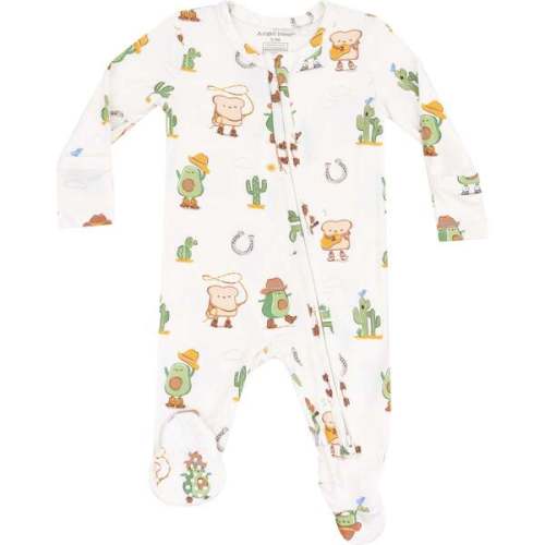 2 Way Zipper Footie, Avocado Toast Western - Angel Dear | Maisonette