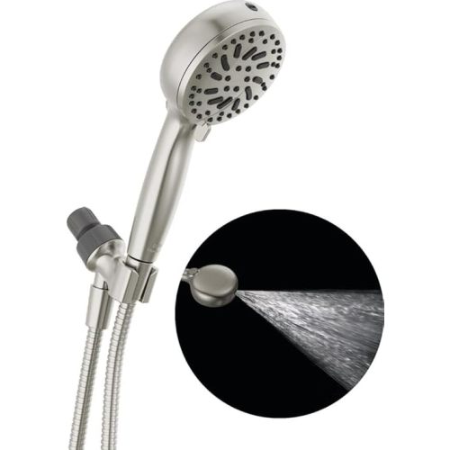 Delta Faucet ProClean Brushed Nickel Shower Head with Handheld, Showerhead with High Pressure Spray, Handheld Shower Head, 6 Spray Settings, SpotShield Brushed Nickel 75740SN