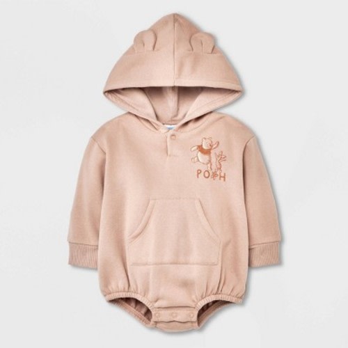 Baby Boys' Winnie the Pooh Sweatshirt Bodysuit - Beige, Size: 0-3M