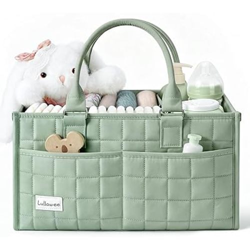 Baby Diaper Caddy Organizer, Portable Nursery Storage Basket with Handle for Newborn Boy or Girl, Gift for Baby Shower Essentials, Registry Must Have Bag, Caddie Car Organizer, Blue