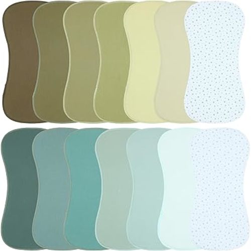 Muslin Burp Cloths 19" x 9", Baby Burping Clothes, Large Extra Soft Absorbent for Unisex Newborn Boys and Girls, 14-Pack