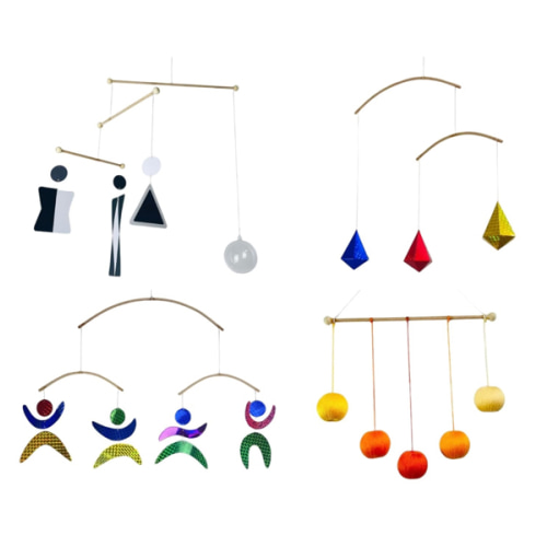 Set of 4 portable montessori - Munari, Gobbi, Octahedron, Dancers. Montessori mobile, Baby mobile, Hanging mobile baby boy and girl