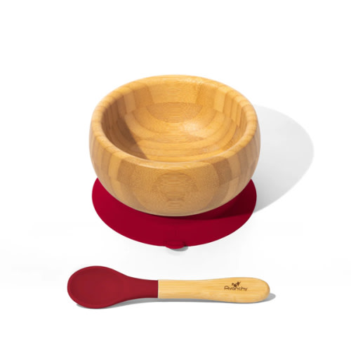 Avanchy | Bamboo Baby Bowls - BLW Suction Infant Feeding Bowl + Spoon