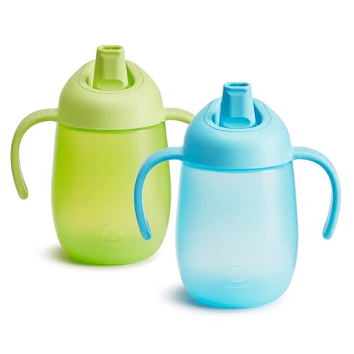 Munchkin Simple Clean Trainer Sippy Cup with Handles, 6+ Months, 7 Ounce, Blue/Green