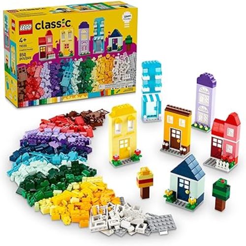 LEGO Classic Creative Houses Brick Building Set for Kids, Toy House Gift with Accessories and Doll Houses, Creative Toy for Young Builders, Boys and Girls Ages 4 and Up, 11035