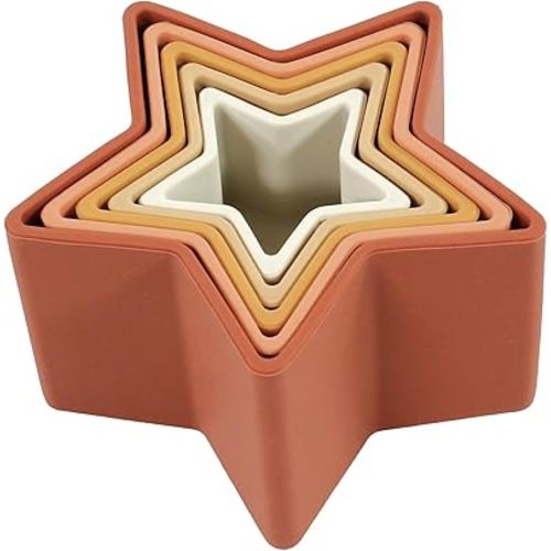 Hudson Baby Silicone Toy Stacking Cups, Star, One Size