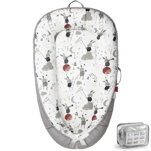 Baby Lounger - Breathable & Soft Baby Nest, Portable and Lightweight Tummy Time Lounger for Home and Travel, Ideal Newborn Babies Essentials Baby Shower Gifts