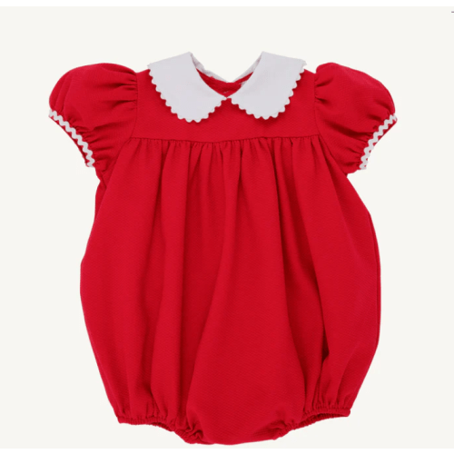 Cindy Lou Bubble (Pique) - Richmond Red with Worth Avenue White