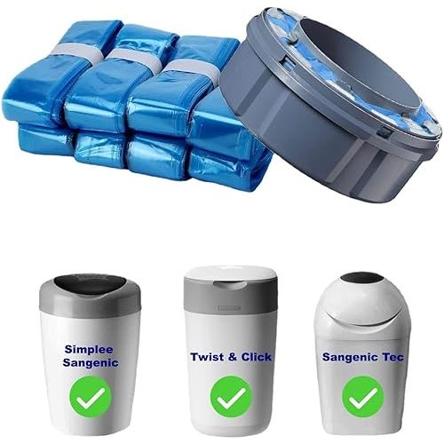 Diaper Pail Refills | Includes 9 Diaper refill rings &1 Case| Holds up to 2520 Newborn Diapers