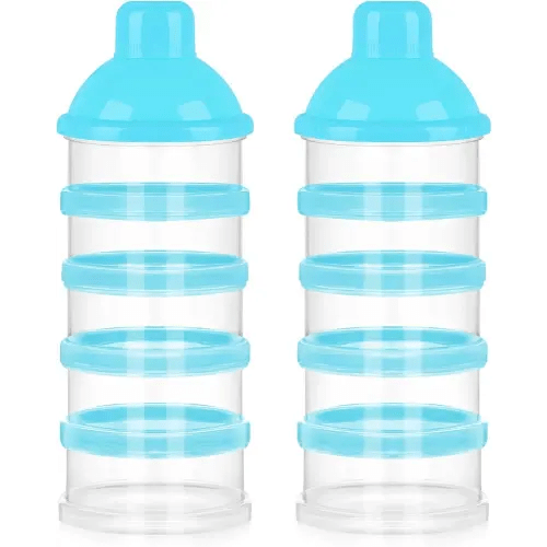 Accmor Formula Dispenser On The Go, 5 Compartments Stackable Formula Container for Travel, Baby Milk Powder Kids Snack Container, BPA Free