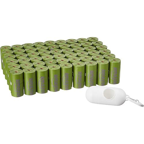 Amazon Basics Dog Poop Bags with Dispenser, 810 Count, Enhanced for Guaranteed Leakproof, Lavender Scented, Includes Leash Clip