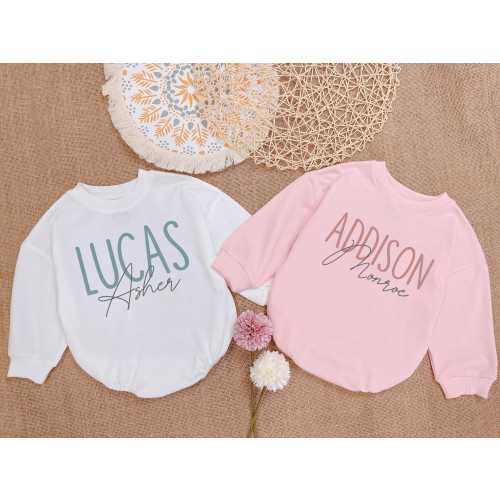 Custom Twins Baby Romper, Custom Name Graphic Bodysuit, Baby Name Reveal, Baby Announcement, , Baby Shower Gift, minimalist baby