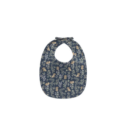 Jamie Kay Organic Cotton Bib - Charlie's Backyard Navy – Jamie Kay USA