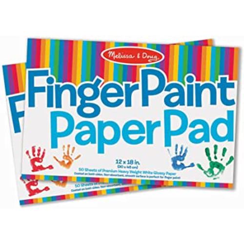 Melissa & Doug Finger Paint Paper Pad (12 x 18 inches) - 50 Sheets, 2-Pack - Kids Art Supplies, Fingerpaint Paper For Toddlers And Kids