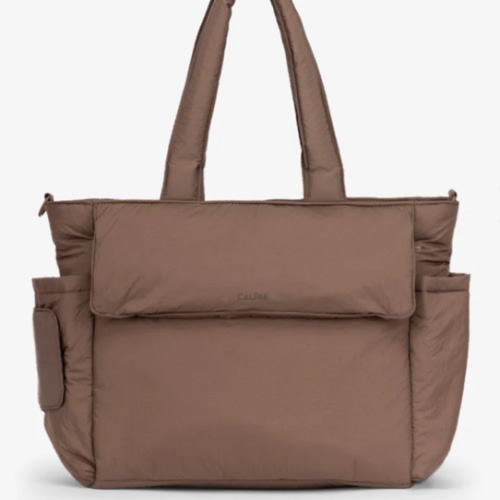 Diaper Tote Bag with Laptop Sleeve in Hazelnut | CALPAK