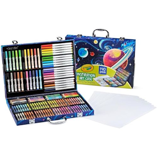 Crayola Inspiration Art Case Coloring Set - Space (140ct), Art Kit For Kids, Toys for Girls & Boys, Art Set, Holiday Gift for Kids [Amazon Exclusive]