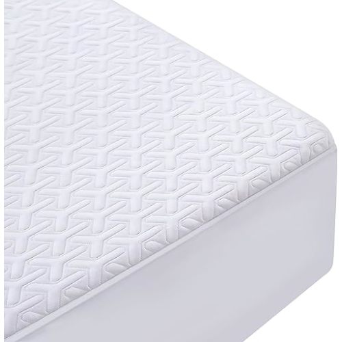 Premium 100% Waterproof Queen Mattress Protector,4D Air Cooling 300GSM Queen Size Mattress Pad Cover,Breathable All-Round 360° Bed Mattress Topper Protection Noiseless Vinyl Free (White,Queen)
