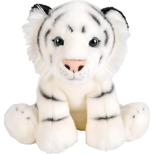 Forest & Twelfth 12" Stuffed White Tiger Plush, Heirloom Collection Stuffed Animal, Premium Materials, Best Gift for Kids Age 3+, Nursery and Room Decor (12'' White Tiger)