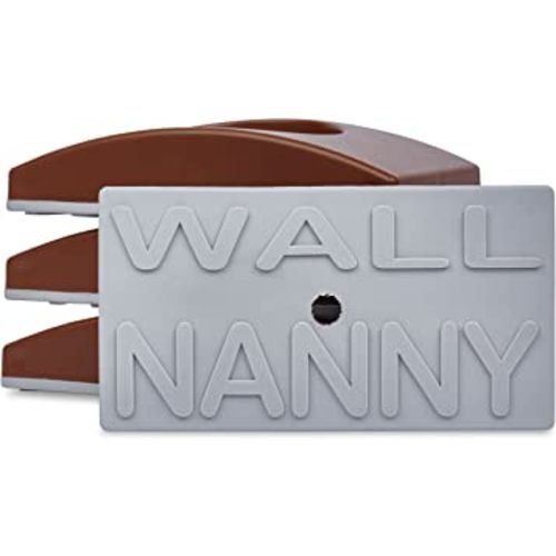 Wall Nanny - Baby Gate Wall Protector (Made in USA) Protect Walls from Pet Gates & Dog Gates - No Safety Hazard on Spindles - for Child Pressure Mounted Baby Gate for Stairs Cup Guard - Brown, 4 Pack