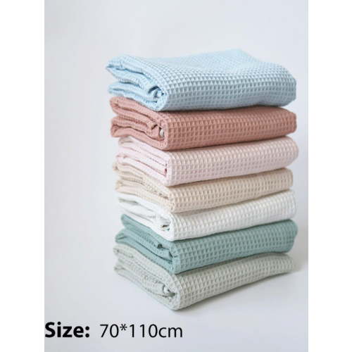 SYNPOS Baby Cotton Blanket Waffle Toddler Newborn Swaddle Sleep Blanket for Stroller and Nursery Crib Baby Boys Girls Gift(27.5x 43.3)