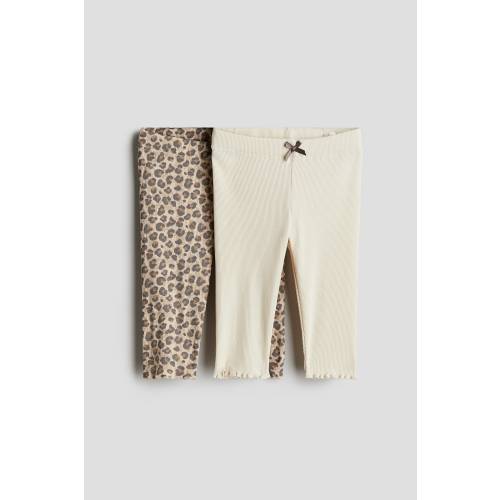 2-PACK RIBBED COTTON LEGGINGS