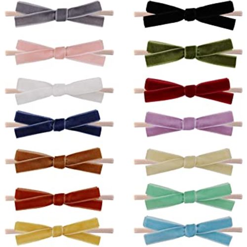 Baby Girl Headbands and Bows, Newborn Infant Toddler Nylon Hairbands Hair Accessories