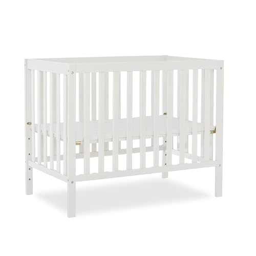 Dream On Me Edgewood 4-In-1 Convertible Mini Crib In White, JPMA Certified, Non-Toxic Finish, New Zealand Pinewood, With 3 Mattress Height Settings, Included 1" Mattress Pad