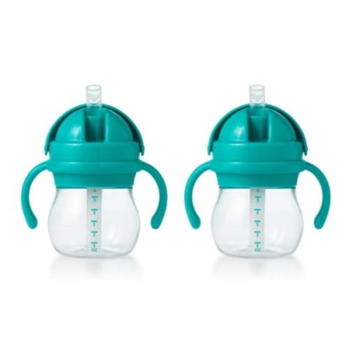 OXO Tot Transitions Straw Cup With Removable Handles 6 Oz - 2 Pack - Teal