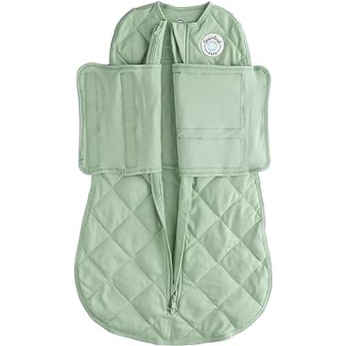 DREAMLAND BABY Weighted Sleep Swaddle, Ages 0-6 Months. 100% Cotton, Evenly Distributed Weight from Shoulders to Toes