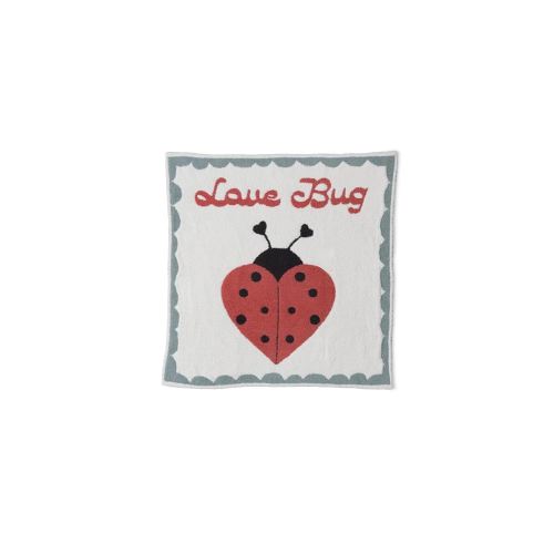Barefoot Dreams® CozyChic® Love Bug Receiving Blanket, Cream Multi, 30"x30"