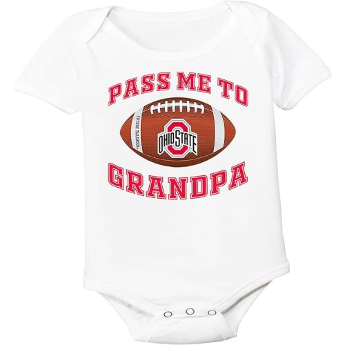 Ohio State Buckeyes Officially Licensed 100% Cotton Pass Me to GrandPA Football Baby Bodysuit