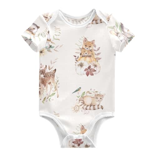 Ollabaky Unisex Baby Bodysuits Short-Sleeve Cotton Baby Clothes for Girls Boys 0-24 Months