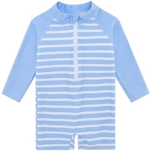 Baby Boys Swimsuit | Size 12-18 months | Light Blue Striped