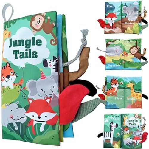 Jungle Tails Tummy Time Book