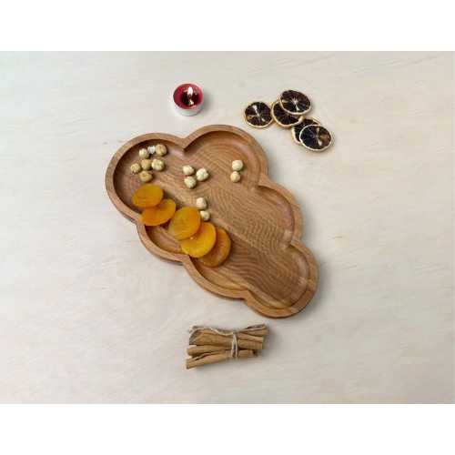 Wooden Cloud-Shaped Children’s Plate - Eco-Friendly Toddler Dishware - Natural Wooden Kids Plate for Meals and Snacks