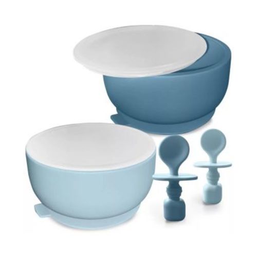 Toddler Bowls with Suction, Silicone Feeding Set Suction Bowl with Lids and Spoons, BPA Free Bowls 0-6 Months Feeding Essentials, Extra Strong Suction Bowls
