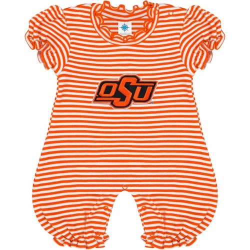 Creative Knitwear College Baby Striped Puff Sleeve Romper - Team Logo, Many Colors, for Girls (Newborn-12 Months)