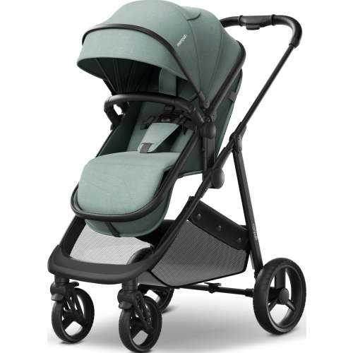 Mompush Wiz 2-in-1 Baby Stroller with Bassinet Mode, Reversible Seat and Large Canopy, Sage, 22.3LB, Unisex