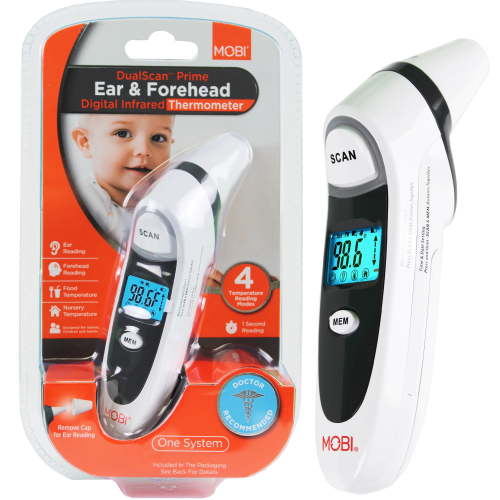 MOBI DualScan Prime Ear & Forehead Thermometer with Object Temperature Readings for all ages HSA/FSA Eligible