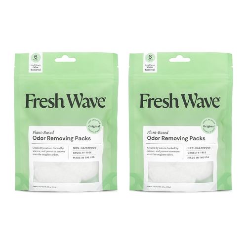 Fresh Wave Odor Eliminating & Deodorizing Packs | 2 Bags of 6 Each | Safer Odor Relief for Small Spaces | Natural Plant-Based Odor Eliminator | Odor Absorbers for Home
