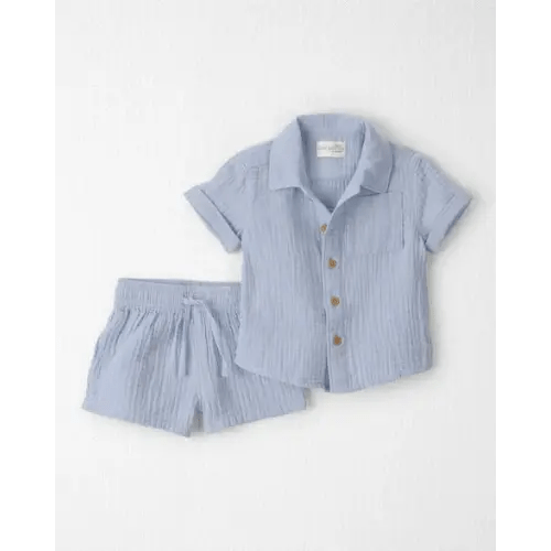Baby Boy 2-Piece Organic Cotton Gauze Top & Short Set - Little Planet | Carter's