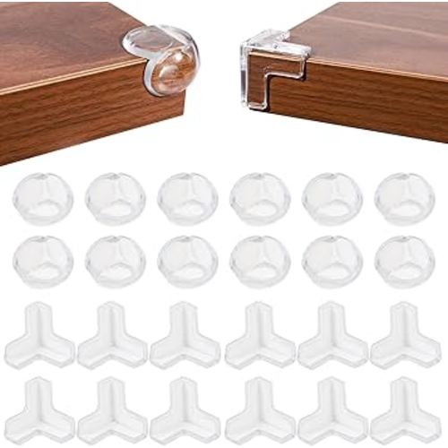 24 Pack Corner Guards Corner Protectors for Baby，Table Corner Protectors for Baby，Furniture Guards，Baby Proof Corner Protectors to Cover Sharp Furniture