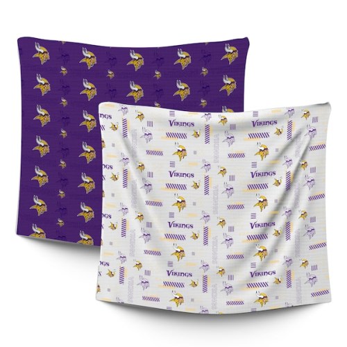 Infant Minnesota Vikings Pegasus 47" x 47" Home & Away Two-Piece Muslin Blanket Set